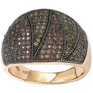 Suzy Levian Rose Gold over Sterling Silver Cubic Zirconia Micro Pave