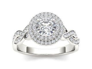 De Couer 14k White Gold 1 1/8ct TDW Diamond Solitaire Engagement Ring (H I, I2)