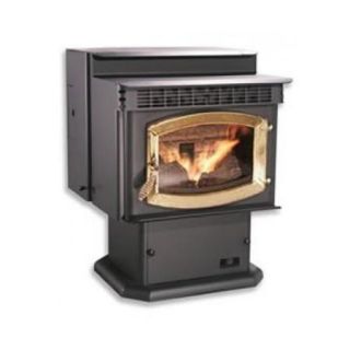 Breckwell SP24PD 26" Wide Blazer 50 000 BTU Pellet Stove in Black with Cowl 60 lbs Hopper Capacity and Door in: