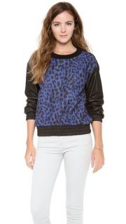 Sea Leopard Leather Sweatshirt
