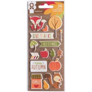 Give Thanks Puffy Stickers Autumn Icons