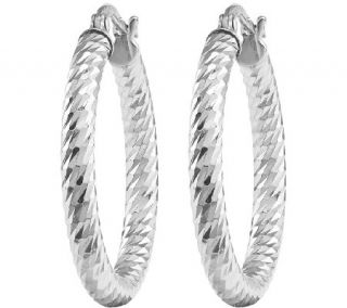 Diamond cut Medium Hoop Earrings, 14K —