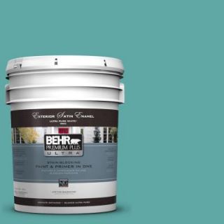 BEHR Premium Plus Ultra 5 gal. #500D 5 Teal Zeal Satin Enamel Exterior Paint 985405