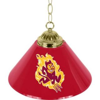 Trademark Global Arizona State University 14 in. Single Shade Stainless Steel Hanging Lamp LRG1200 ASU