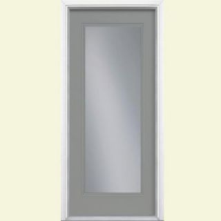 Masonite 32 in. x 80 in. Full Lite Painted Smooth Fiberglass Prehung Front Door with Brickmold 34733