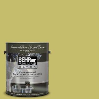 BEHR Premium Plus Ultra 1 gal. #P350 5 Go Go Lime Semi Gloss Enamel Interior Paint 375401