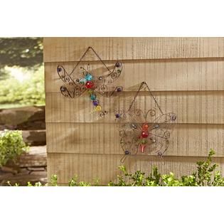 Essential Garden Dragonfly Metal and stone Wall Décor   Outdoor