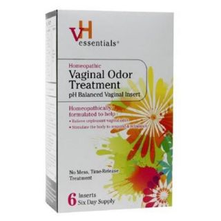 vH Essentials Homeopathic Vaginal Odor Treatment pH Balanced Inserts, 6 count