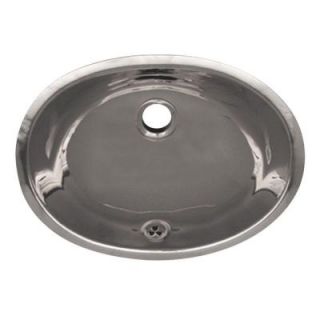 Whitehaus Collection Oval Under Mounted Bathroom Sink in Polished Stainless Steel WH603ABL