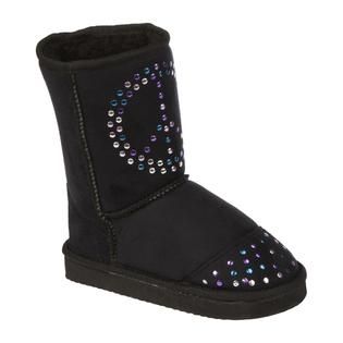 Blue Suede Shoes   Girls Ugenda Boot with Rhinestones   Black