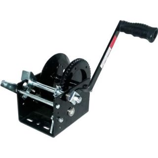 SeaSense 2500 lbs 2 Speed Seacoat Trailer Winch with Brake, 25' Strap