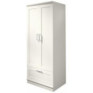 SAUDER Home Visions Laminate Wardrobe/Storage Cabinet with Drawer in Soft White 411322