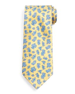 Stefano Ricci Fancy Paisley Neat Silk Tie, Yellow