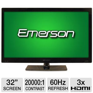 Emerson LHD3220UNB 32 Class LED HDTV   720p, 1366 x 768, 60Hz, 20000:1, 6.5ms, HDMI, VGA, USB, Energy Star (Refurbished)