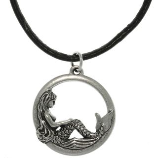 CGC Pewter Mermaid Leather Cord Necklace   Shopping   Big