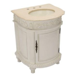 Home Decorators Collection Chelsea 26 in. W x 22 in. D Vanity in Antique Ivory with Granite Vanity Top in Cream DISCONTINUED 3286960420