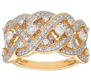 Wide Braided Diamond Ring, 14K Gold, 3/4 cttw, by Affinity —