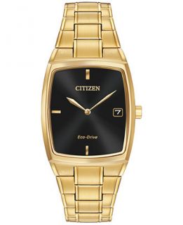 Citizen Mens Eco Drive Gold Tone Stainless Steel Bracelet Watch