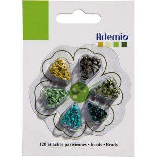 Artemio .12" Mini Brads 120/Pkg Greens