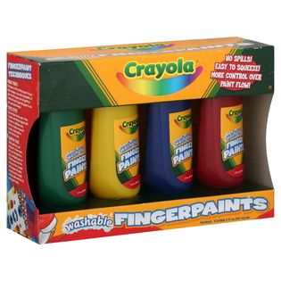 Crayola  Fingerpaints, Washable, 4   5 fl oz (147 ml) bottles