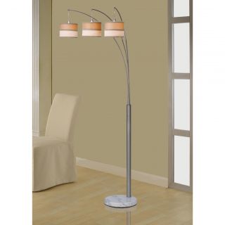 Artiva USA Luca 86 inch Contemporary 3 arch Brushed Steel Floor Lamp