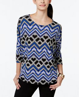 Alfani Printed Dolman Sleeve Top, Only at   Tops   Women   