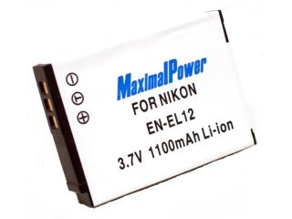 Maximalpower EN EL12 li ion battery for Nikon Coolpix S9300, S9100, S8100, S6100, and more Fully Decoded, 3 yr warranty