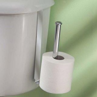 InterDesign Classico Toilet Paper Holder for Bathroom Storage, Over the Tank, Vertical, Chrome