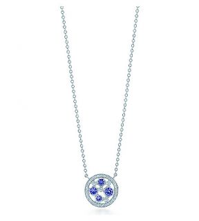 TIFFANY & CO   Tiffany Cobblestone pendant in platinum with Montana sapphires