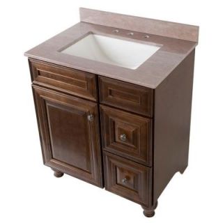 Home Decorators Collection Templin 31 in. Vanity in Coffee with Stone Effects Vanity Top in Kaiser Gray 19DVSDB30 SE3122 KG