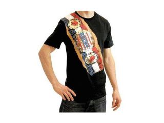 Rocky Balboa Championship Belt on Shoulder Adult Black T Shirt