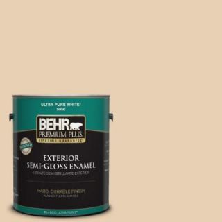 BEHR Premium Plus 1 gal. #S290 2 White Bean Hummus Semi Gloss Enamel Exterior Paint 505001