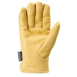 Insulated Lined Leather Grain Deerskin Work Gloves for Men   17481884