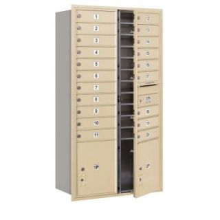 Salsbury Industries 56 3/4 in. H x 31 1/8 in. W Sandstone Front Loading 4C Horizontal Mailbox with 20 MB1 Doors/2 PL's 3716D 20SFU