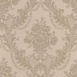 56 sq. ft. Trianon Taupe Damask Wallpaper 298 30334