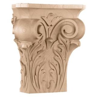 Ekena Millwork 4 1/2 in. x 9 1/4 in. x 10 in. Large Square Onlay Acanthus Capital ONLCP8PO