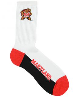 For Bare Feet Maryland Terrapins Crew White 506 Socks   Sports Fan