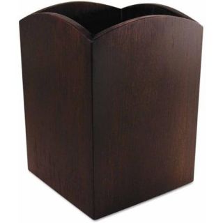 Artistic Bamboo Curved Pencil Cup, 3" x 3" x 4 1/4, Espresso Brown