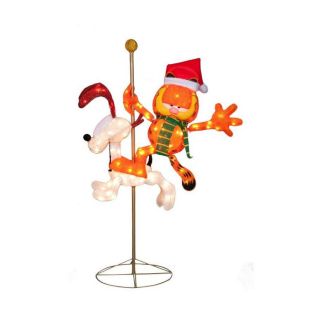 Holiday Living 4 ft Tinsel 140 Light Soft Tinsel Garfield and Odie Christmas Holiday Decoration