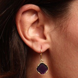 Kenneth Cole Purple Stone Drop Earrings