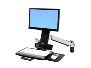 ERGOTRON 45 266 026 StyleView Sit Stand Combo Arm   Mounting kit ( articulating arm, wall track mount ) for LCD display / keyboard / mouse / bar code scanner ( Lift and Pivot )   plastic, aluminum   s