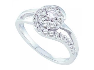 14k White Gold 0.51Ctw  Diamond  Flower Ring