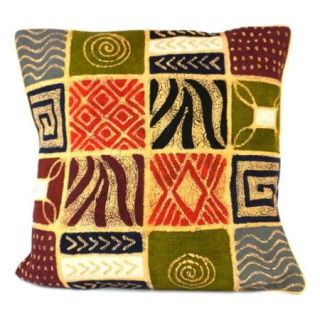 Handmade Geometric Patches Design Batik Cushion Cover (Zimbabwe)