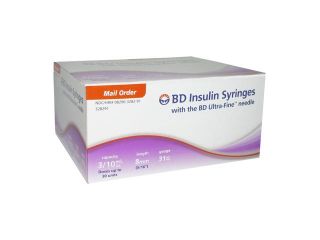 BD Ultra Fine  Insulin Syringes 31G 3/10cc 5/16  inch   90 ea