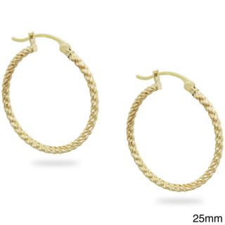 Gioelli 14k Yellow Gold Ridged Hoop Earrings   15682879  