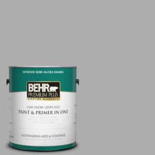 BEHR Premium Plus 1 gal. #N520 3 Flannel Gray Semi Gloss Enamel Interior Paint 340001