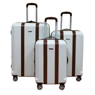 Chocolate New York White Lightweight 3 Piece Hardside Spinner Luggage