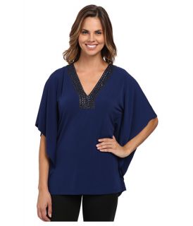 MICHAEL Michael Kors Embellished Neck Drape Tunic Sapphire