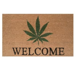 Cannabis Welcome Coir with Vinyl Backing Doormat (17 x 29)