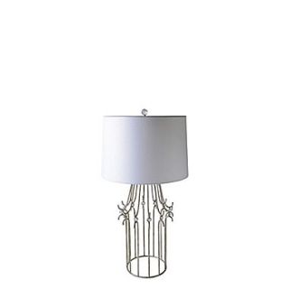 GildedNola Stella 30.5 H Table Lamp with Drum Shade; Glazed Silver